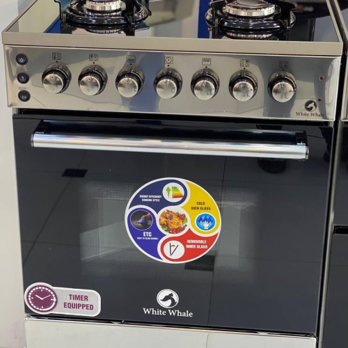 4 شعلة | 60×60 | وايت ويل استيل زجاجي